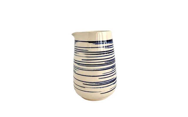 Mælkekande Ø-milk Jug - Blue Pinstripe