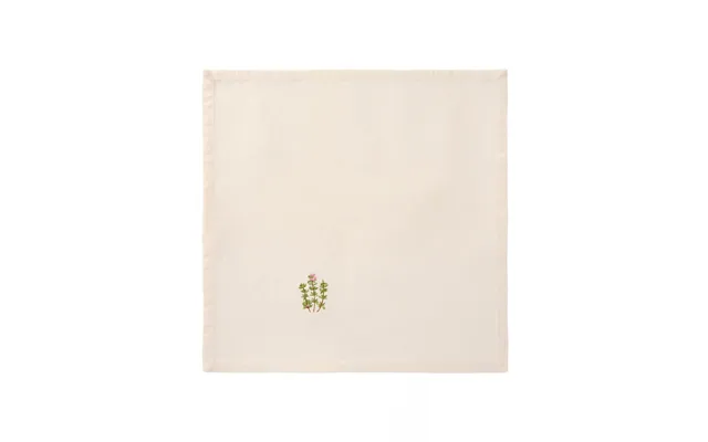 Stofserviet Med Broderet Motiv - 40x40 Cm