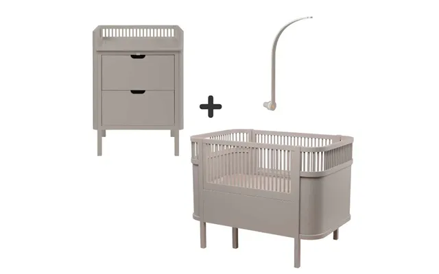 Sebra Sengen Og Puslebordet M. Uroholder - Jetty Beige