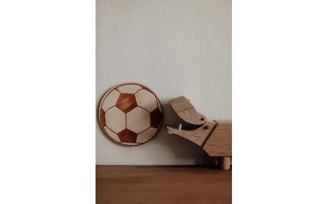 Fodbold Vægdekoration I Bambus Fodbold Til Væg Eller Dør 10 Cm - Dansk Produceret, 1