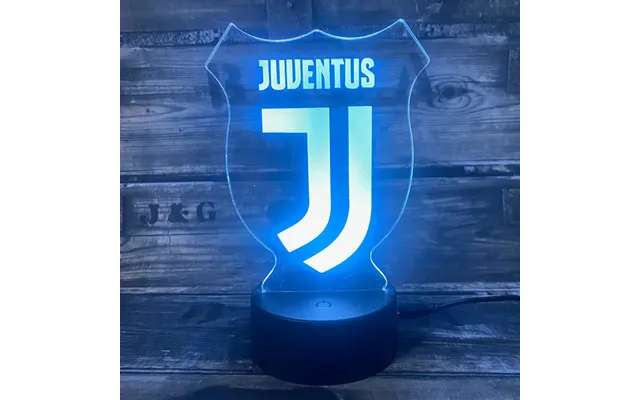Juventus 3d Fodbold Lampe - Lyser I 7 Farver