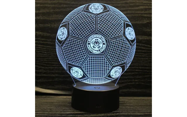Leicester 3d Fodbold Lampe - Lyser I 7 Farver