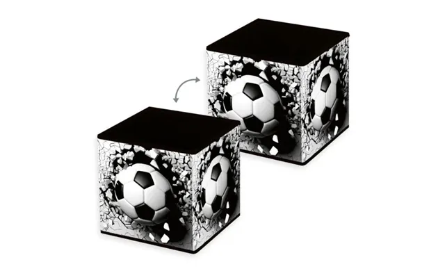 Opbevaringsboks Med 3d Fodboldmotiv 30x30x30 Cm