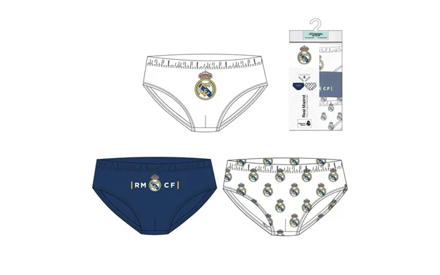 Real Madrid Underbukser Til Børn - Blå 3 Stk.