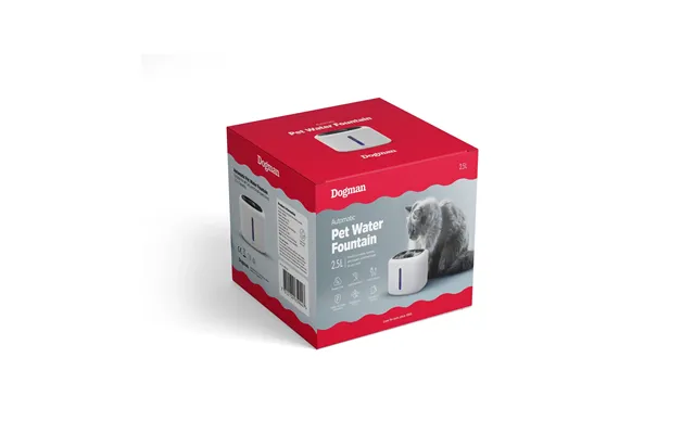 Dogman Vandfontæne Hvid & Sort - 2,5 L.