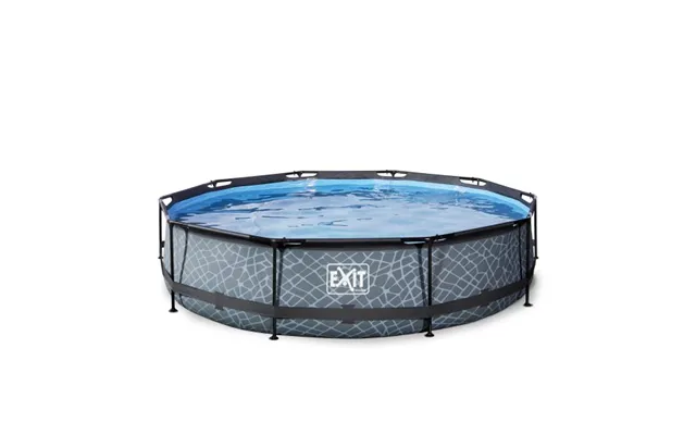 Exit Stone Pool Ø360x76cm Med Filterpumpe - Grå