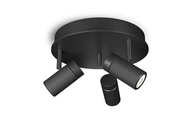 Holder Spotlight Rund 3 Lamper Sort - Herstal