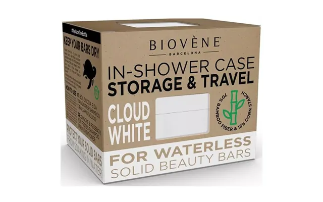 Biovène Universal Bamboo In-shower Case For Storage & Travel Cloud White