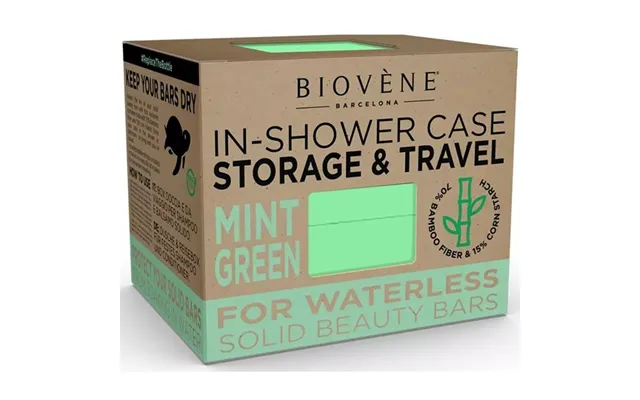 Biovène Universal Bamboo In-shower Case For Storage & Travel Mint Green