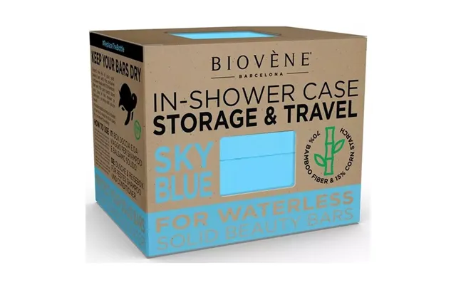 Biovène Universal Bamboo In-shower Case For Storage & Travel Sky Blue