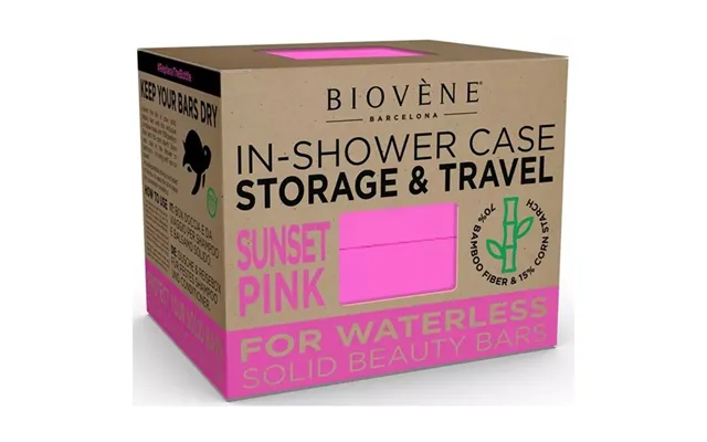 Biovène Universal Bamboo In-shower Case For Storage & Travel Sunset Pink