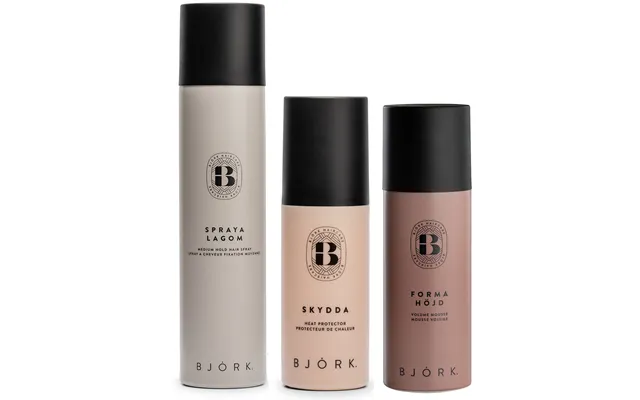 Björk Styling Bundle Hairspray 300 Ml & Volume Mousse 200 Ml & Heat Protector 150 Ml