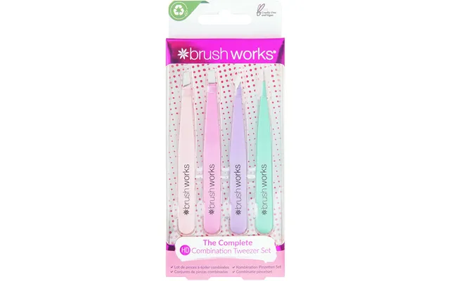 Brushworks Hd Combination Tweezer Set Pastels