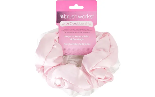 Brushworks Large Cloud Scrunchies Pink & White