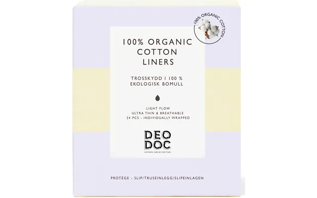 Deodoc Liners Organic Cotton Individually Wrapped 24 Stk