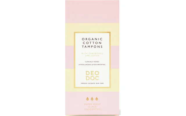 Deodoc Organic Cotton Tampons Super Flow 14 Pcs L