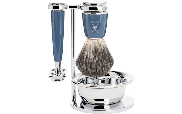Mühle Rytmo Safety Razor Shaving Set Pure Badger Resin Petrol Blue