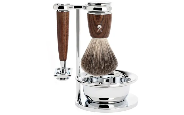 Mühle Rytmo Set Safety Razor Shaving Brush Bowl Ash Steamed Pure Badger