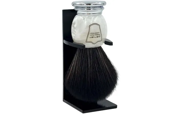 Parker Shaving Marbled Ivory Chrome Handle Black Synthetic Shave Bristle