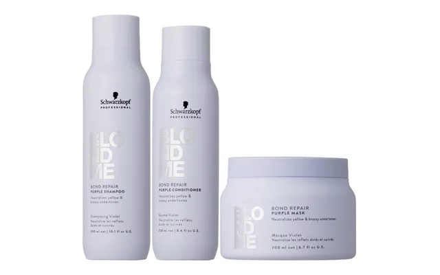 Schwarzkopf Professional Blondme Purple Bundle Shampoo 300 Ml & Conditioner 250 Ml & Mask 200 Ml
