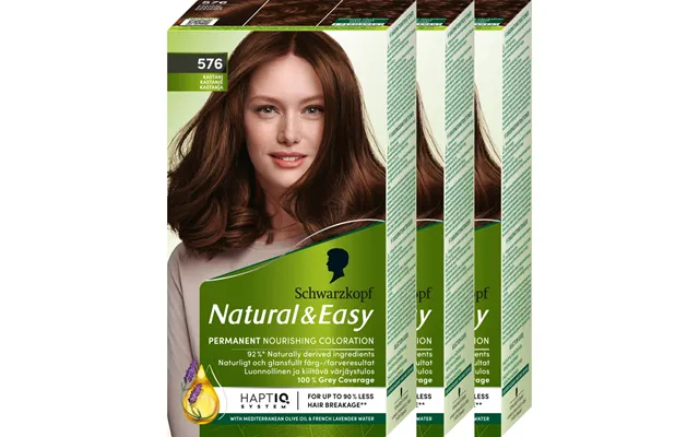 Schwarzkopf Schwarzkopf Natural&easy 576 Kastanj 3-pack