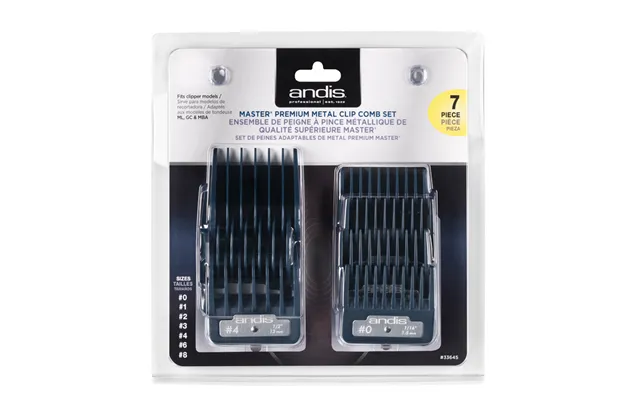 Andis Master Premium Metal Clip Afstandskamme 7 Stk 1,5 -25 Mm