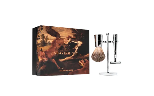Benjamin Barber Classic 3-piece Shaving Set Chrome Safety Razor
