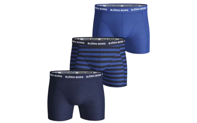Björn Borg 3-pack Boxershorts Blå Stribet Mørkeblå -small