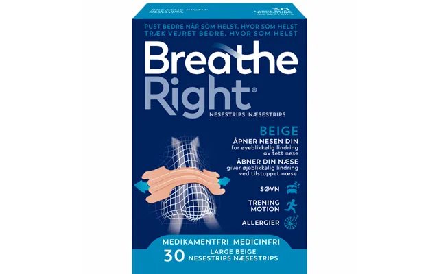 Breathe Right Næsestrips Beige Large 30 Stk