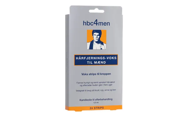 Hbc4men Hårfjerningsvoks Til Mænd 24 Strips