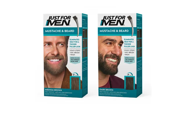 Just For Men Skægfarve Medium Brown Just For Men Skægfarve Dark Brown-black