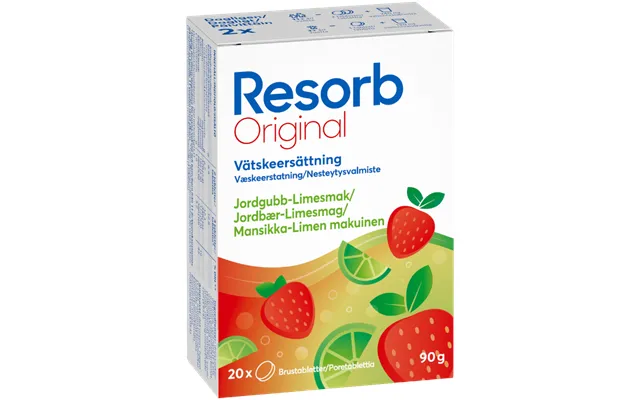 Resorb Original Jordbær-lime 2 X 10 Stk