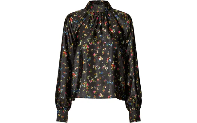 2067 Flat Textured Poly - Gathered Ruffle Long Sleeve Top