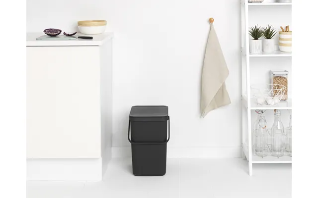 Affaldsspand M Låg Sort. Kon 25 Ltr.