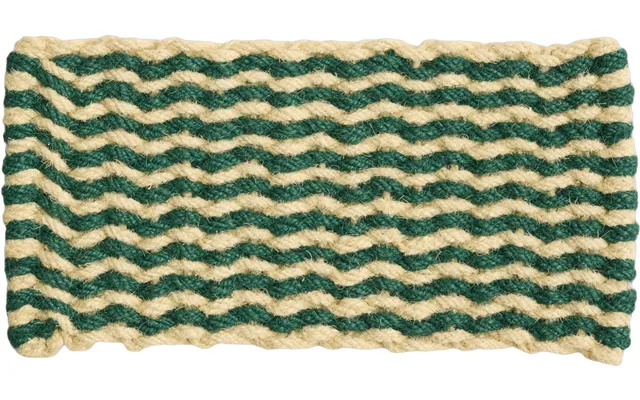 Coco Door Matstripe Wave-dark Green And White