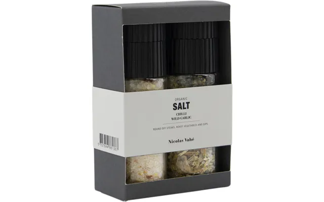Gaveæske - Nicolas Vahé Organic Chilli Salt & Wild Garlic