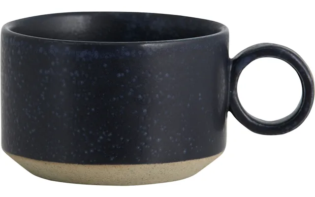 Grainy Tea Cup W. Handle - Dark Blue