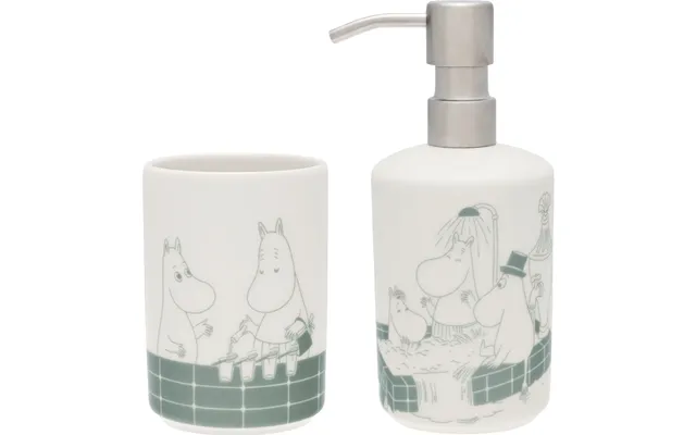 Moomin Arabia Sæbe Dispenser & Tandbørste Holder Sæt - Bad