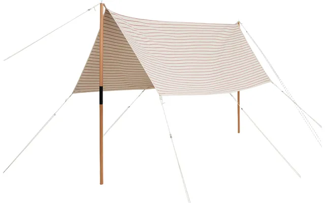 Outdoor Market Canopy Beige With Red Stripe -