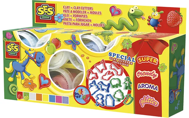 Ses Creative Modellervoks - 8 Farver Med Confetti Og Glimm