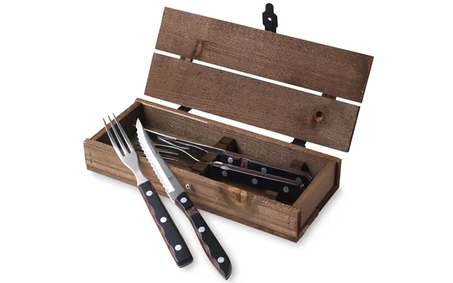 Steakbestik Grillbestik Old Farmer Classic 4 Dele Træ Stål