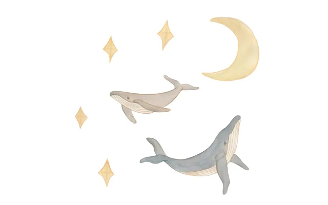 Wallsticker Hvaler Og Himmel