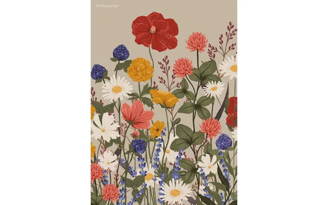 Vilde Blomster - 100x140 Lys