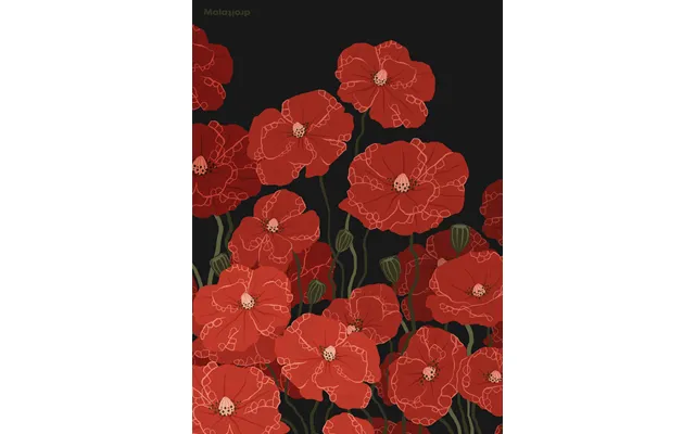 Vilde Valmuer - 40x50 Mørk