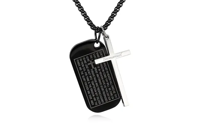 Bible Dog Tags And Cross Halskæde