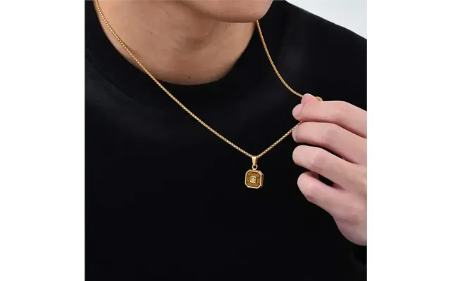 Neck Stone Halssmykke Ædelstål Forgyldt.