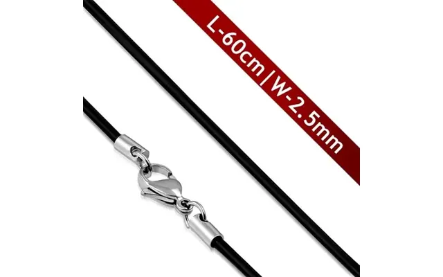Sort Gummisnor 2,5mm 60cm
