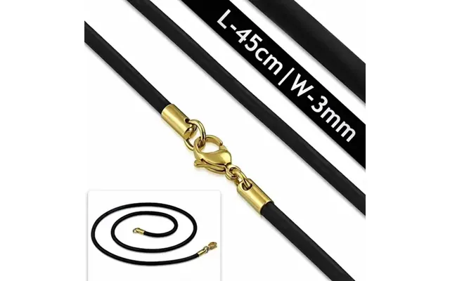 Sort Gummisnor 3mm 45cm