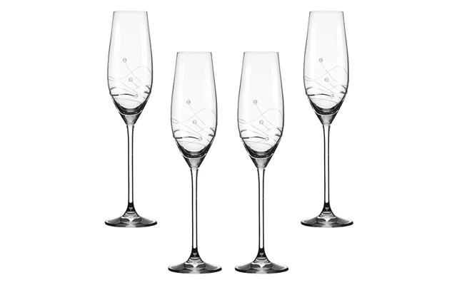 Clio Champagneglas Med Swarovski Krystaller - 4 Stk.