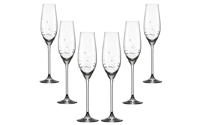 Clio Champagneglas Med Swarovski Krystaller - 6 Stk.